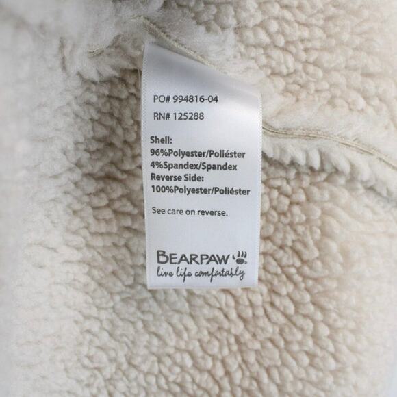 Bearpaw Suede Sherpa Mixed Media Casual Long Coat Tan Size Large NWT - Picture 12 of 13